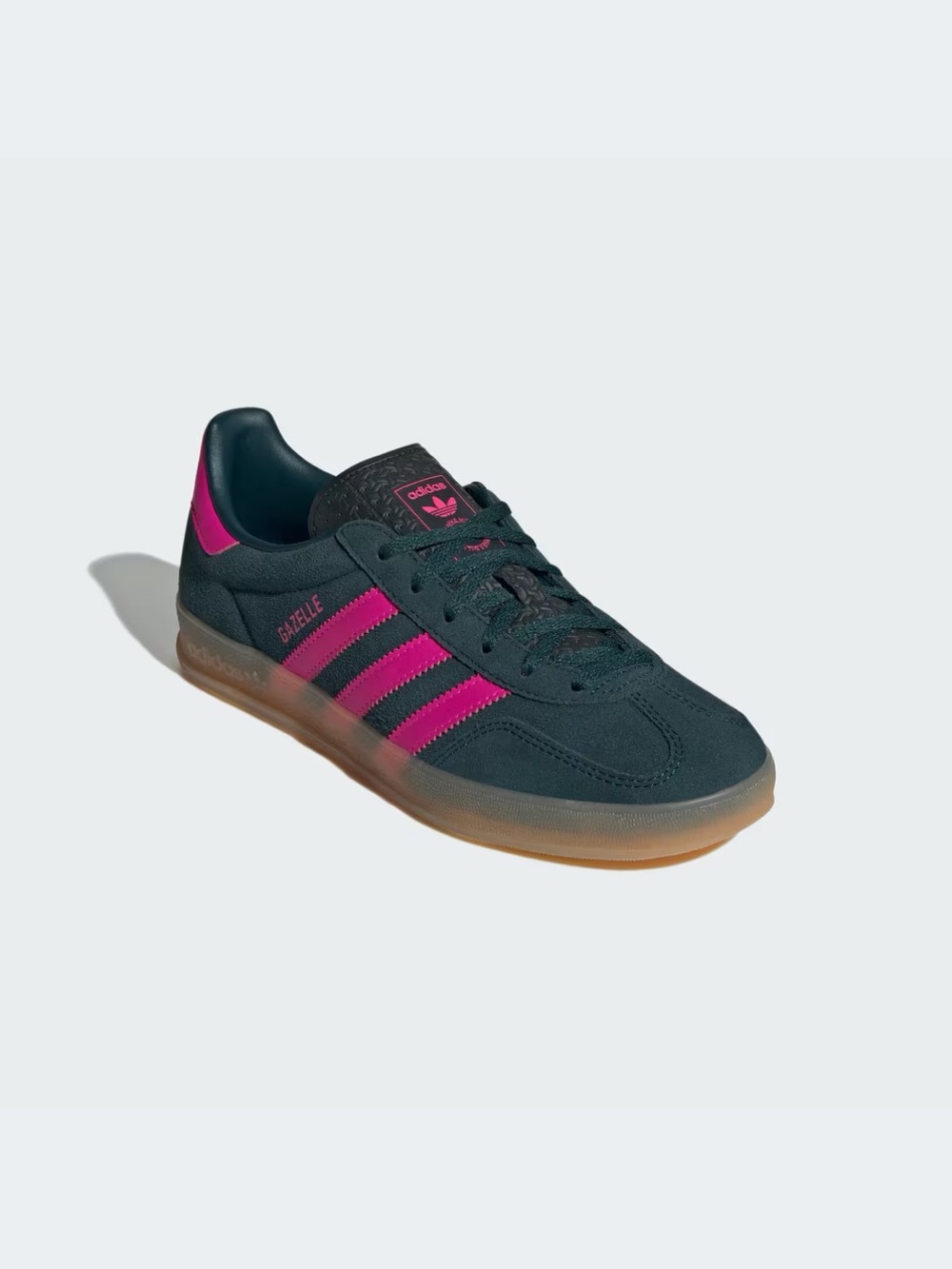 adidas Gazelle Dark Green and  Fuchsia Stripes